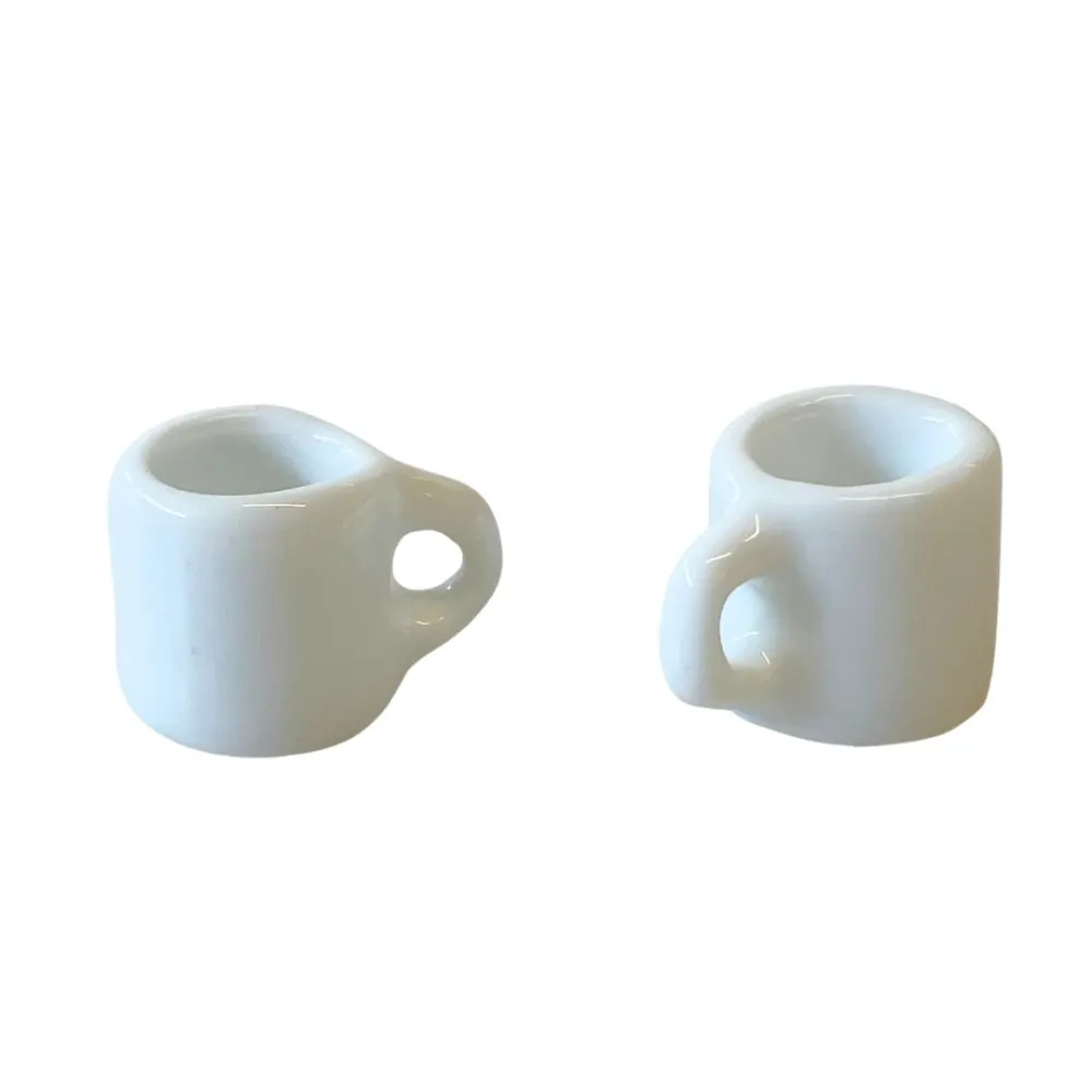 Set of 2 White Porcelain Mugs for 25–30 cm Nativity Figures