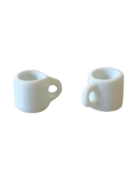 Set of 2 White Porcelain Mugs for 25–30 cm Nativity Figures