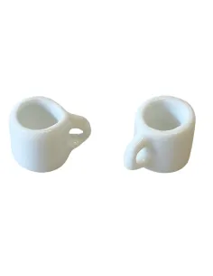 Set 2 bicchieri porcellana bianca per statue da 25-30 cm 2