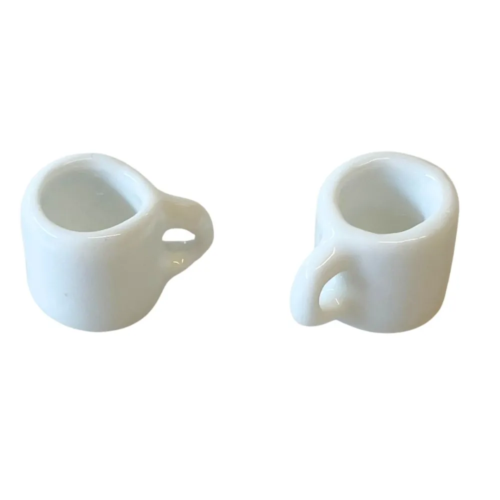 Set of 2 White Porcelain Mugs for 25–30 cm Nativity Figures