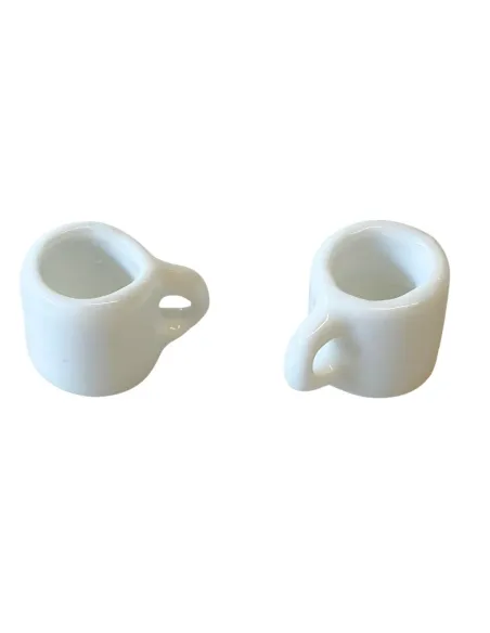 Set 2 bicchieri porcellana bianca per statue da 25-30 cm