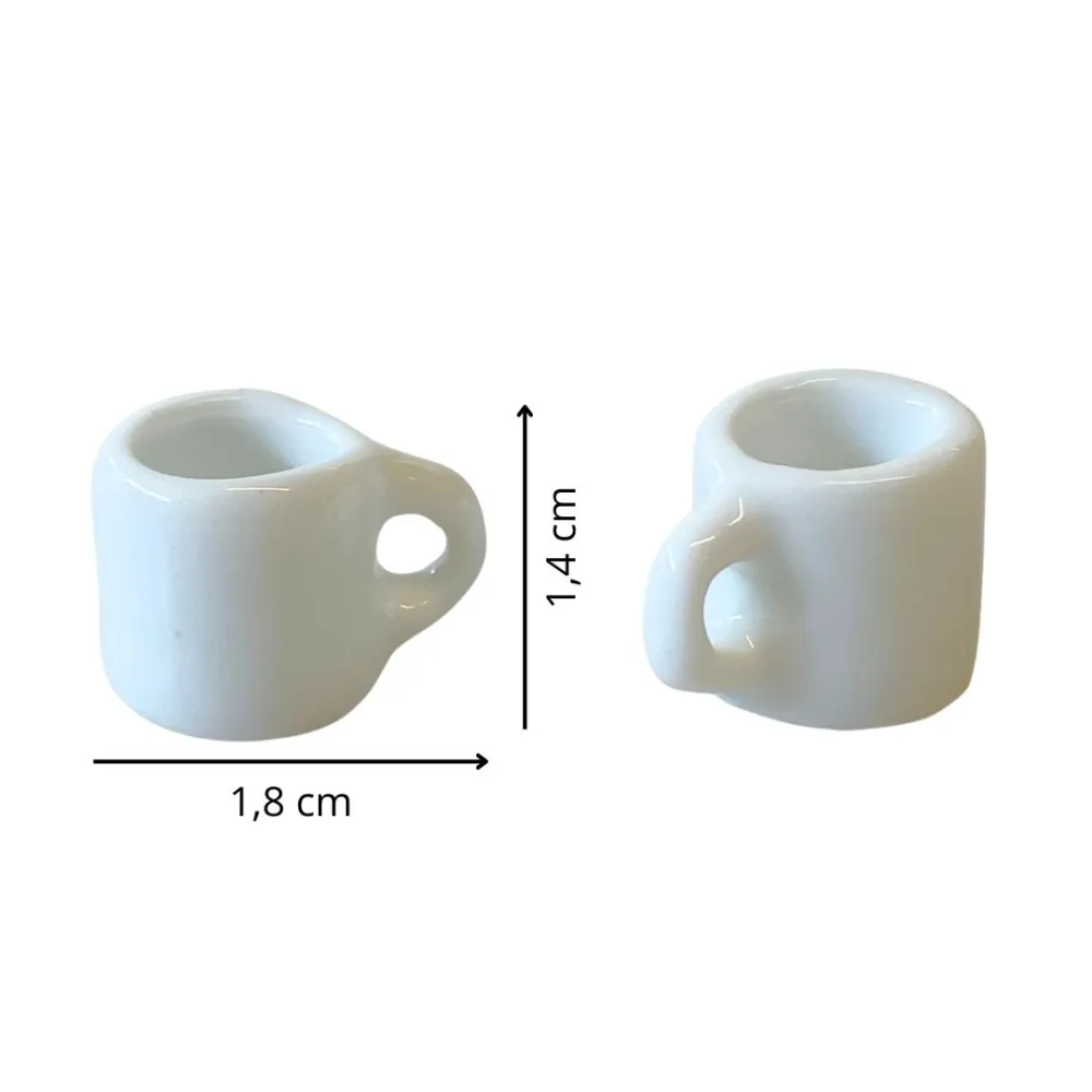 Set of 2 White Porcelain Mugs for 25–30 cm Nativity Figures