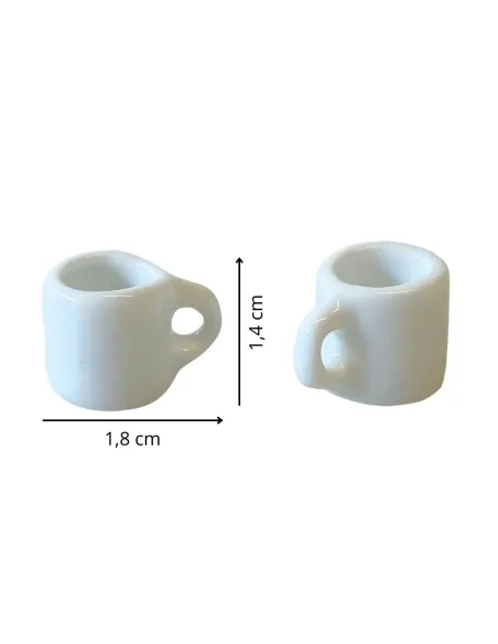 Set of 2 White Porcelain Mugs for 25–30 cm Nativity Figures