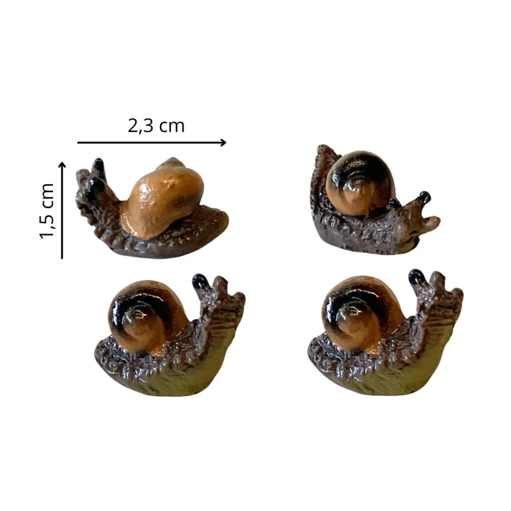 Set 4 lumache in resina per statue da 30-35 cm