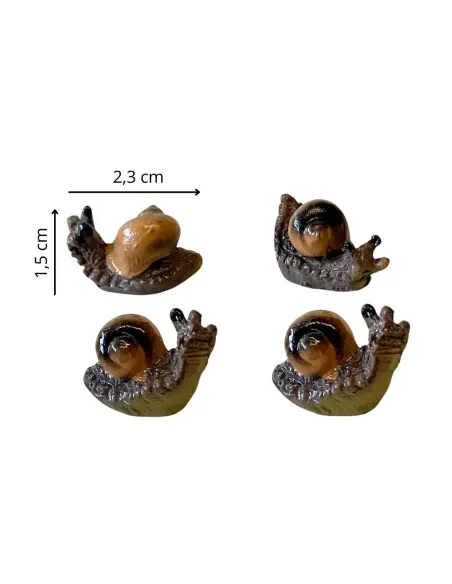 Set 4 lumache in resina per statue da 30-35 cm