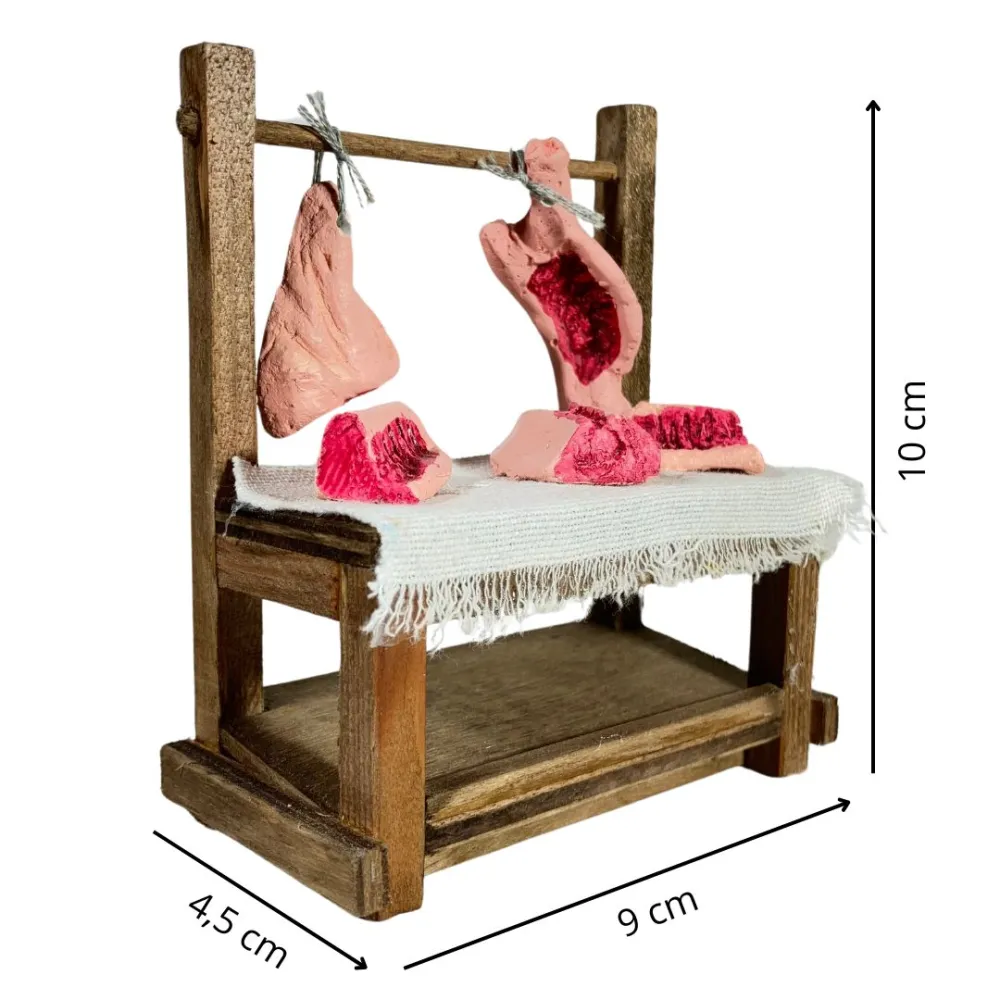 Wooden Meat Stall for 10–12 cm Nativity Figures