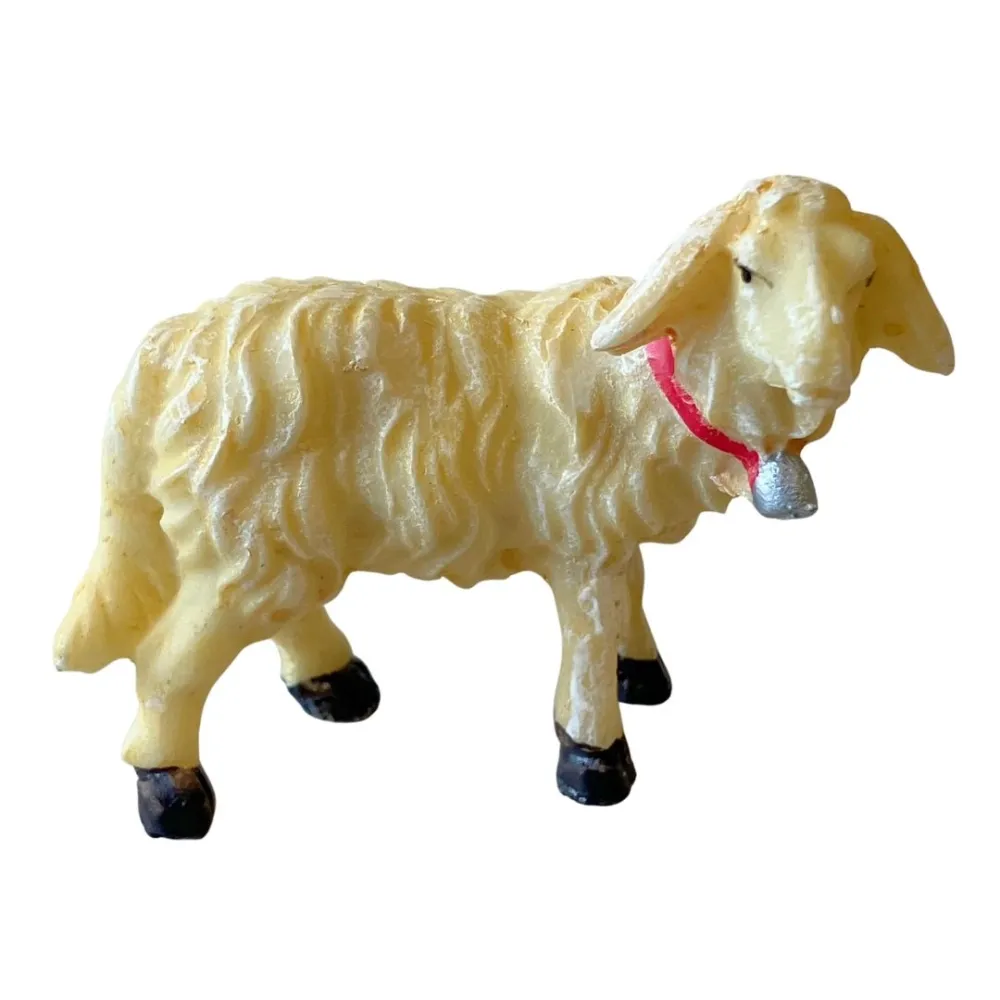 Pecora con campanaccio in resina per statue da 12-15 cm