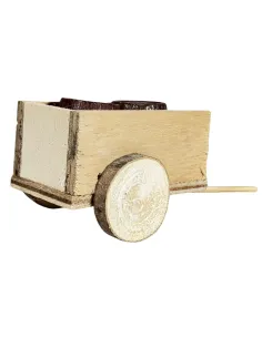 Wooden Cart with Two Plaster Barrels for 8 cm Nativity Figures 2