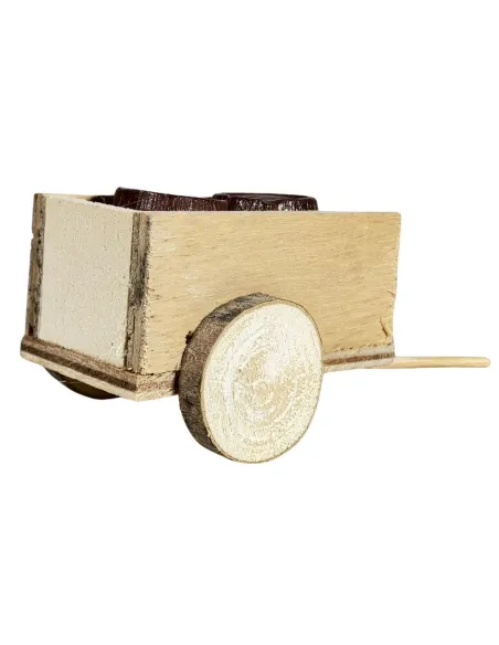 Wooden Cart with Two Plaster Barrels for 8 cm Nativity Figures