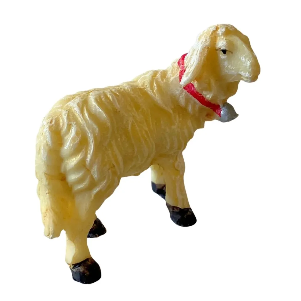 Pecora con campanaccio in resina per statue da 12-15 cm