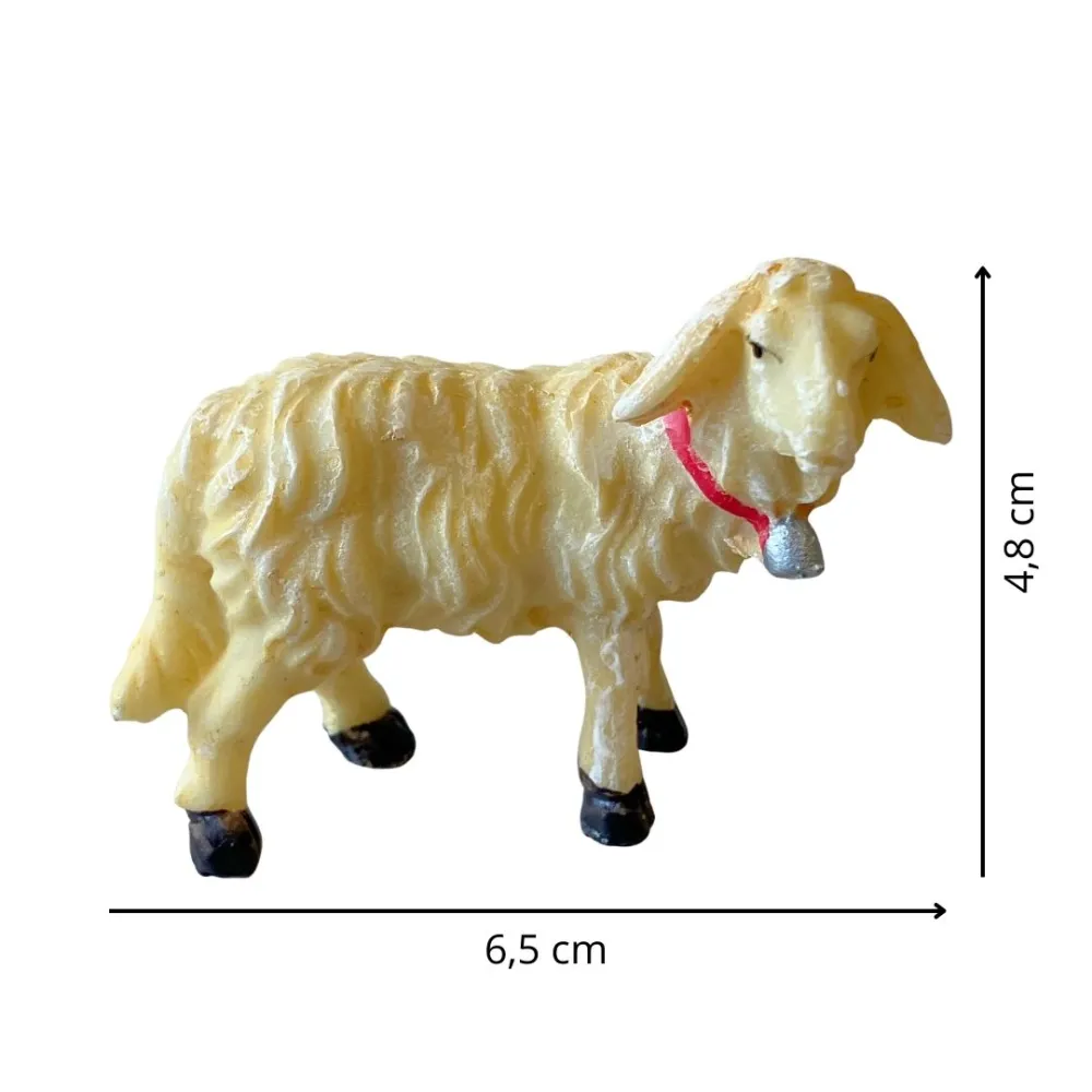 Pecora con campanaccio in resina per statue da 12-15 cm