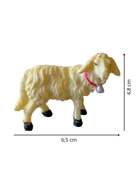 Pecora con campanaccio in resina per statue da 12-15 cm