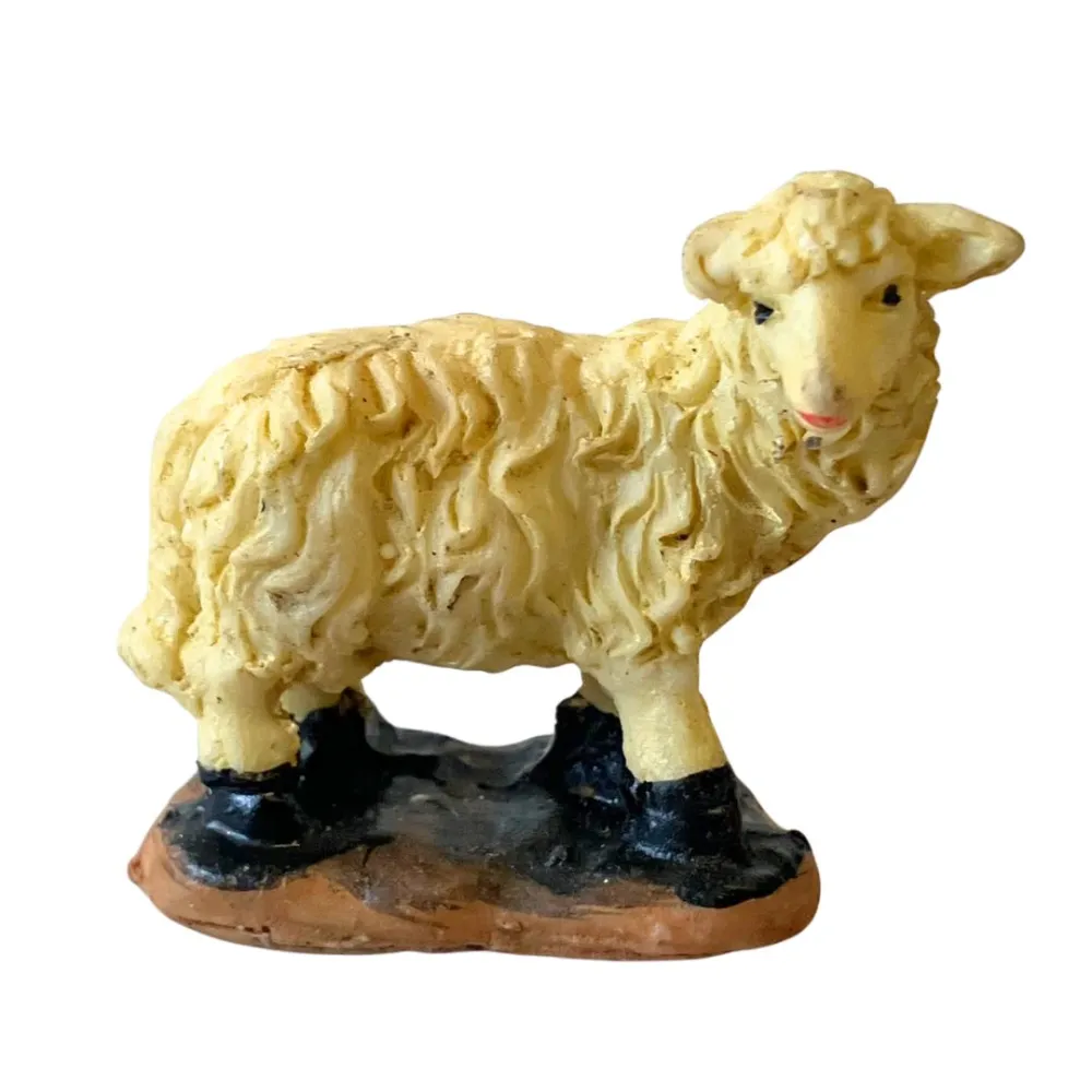 Set of 2 Resin Sheep and 1 Resin Lamb for 12–15 cm Nativity Figures