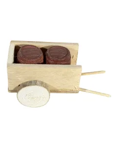 Wooden Cart with Two Plaster Barrels for 8 cm Nativity Figures
