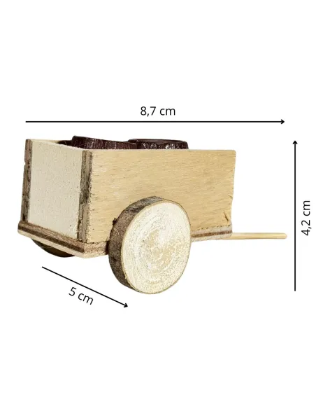 Wooden Cart with Two Plaster Barrels for 8 cm Nativity Figures