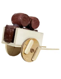 Wooden Cart with Five Plaster Barrels for 8 cm Nativity Figures