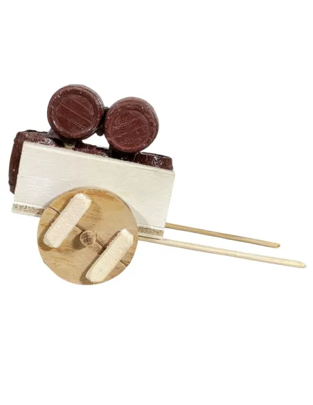 Wooden Cart with Five Plaster Barrels for 8 cm Nativity Figures