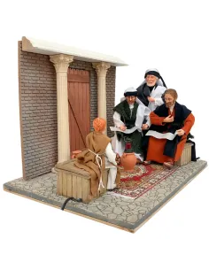 Animated Jesus at the Temple with the Temple Masters - 30 cm 2