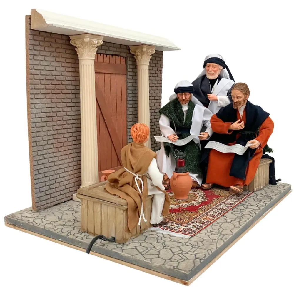 Animated Jesus at the Temple with the Temple Masters - 30 cm