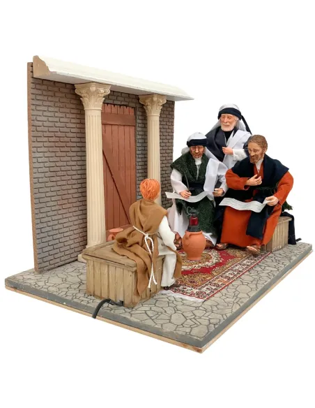 Animated Jesus at the Temple with the Temple Masters - 30 cm