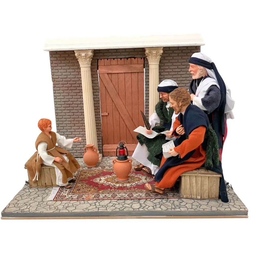 Animated Jesus at the Temple with the Temple Masters - 30 cm