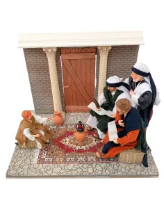 Animated Jesus at the Temple with the Temple Masters - 30 cm