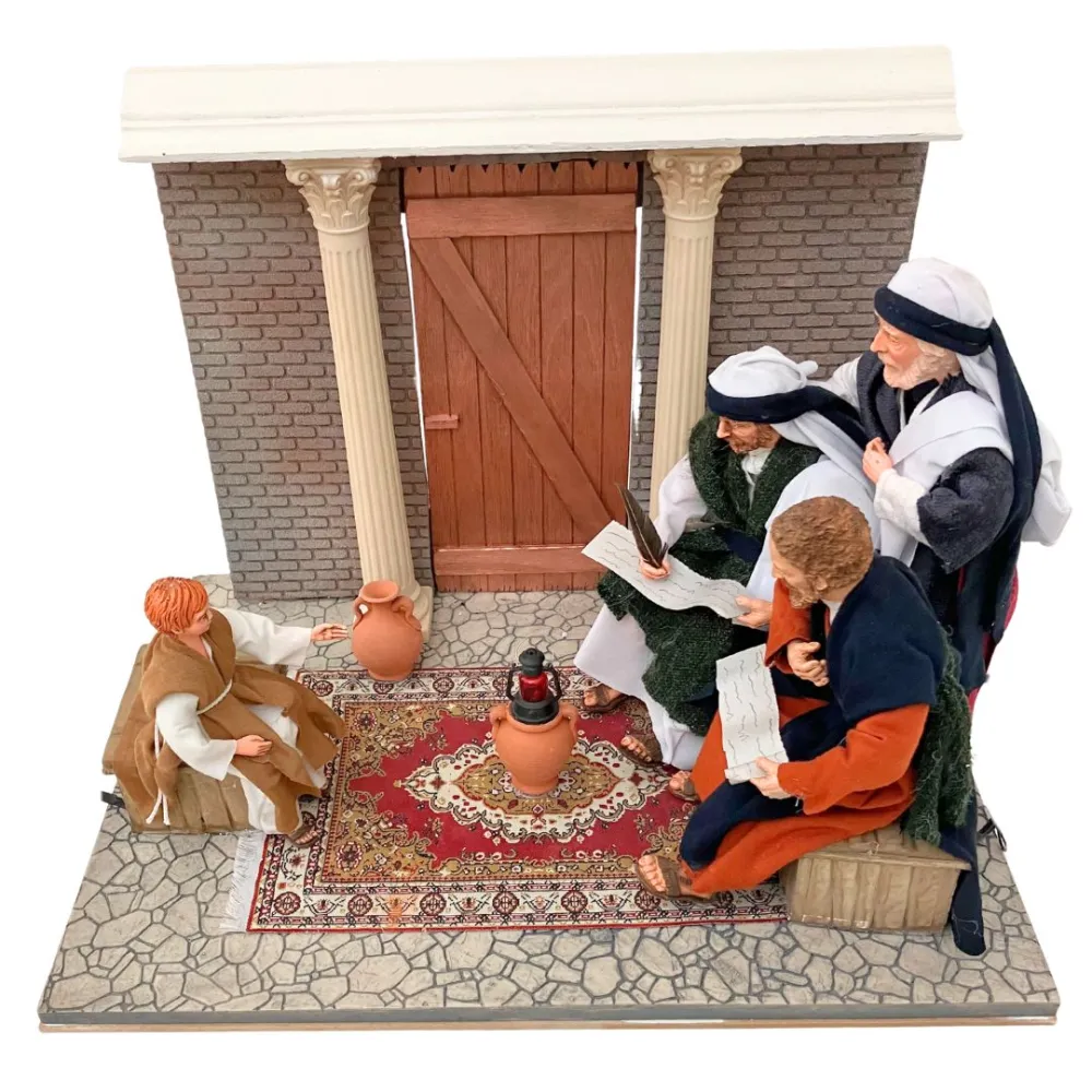 Animated Jesus at the Temple with the Temple Masters - 30 cm