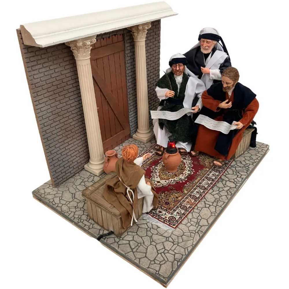Animated Jesus at the Temple with the Temple Masters - 30 cm