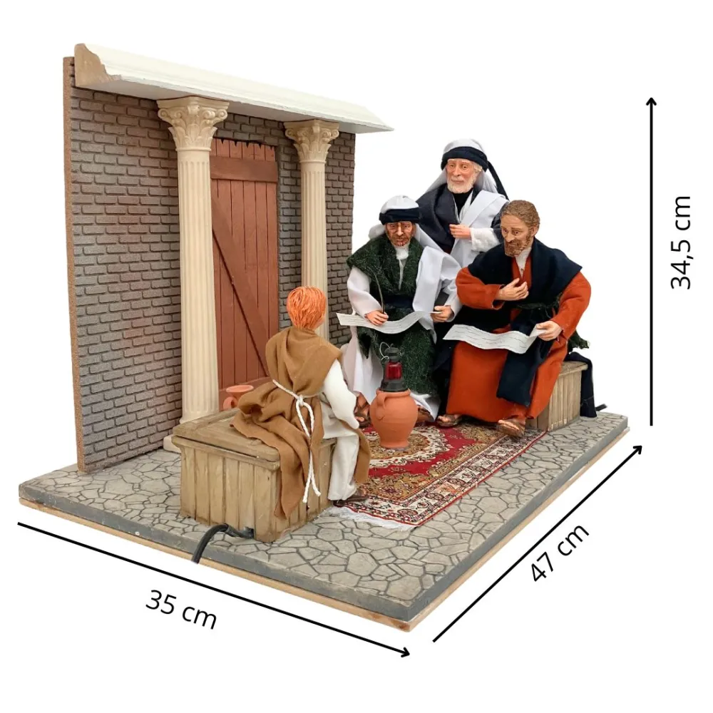 Animated Jesus at the Temple with the Temple Masters - 30 cm