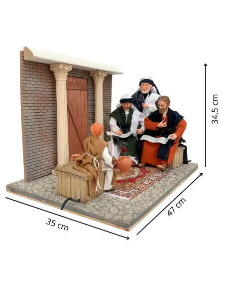 Animated Jesus at the Temple with the Temple Masters - 30 cm