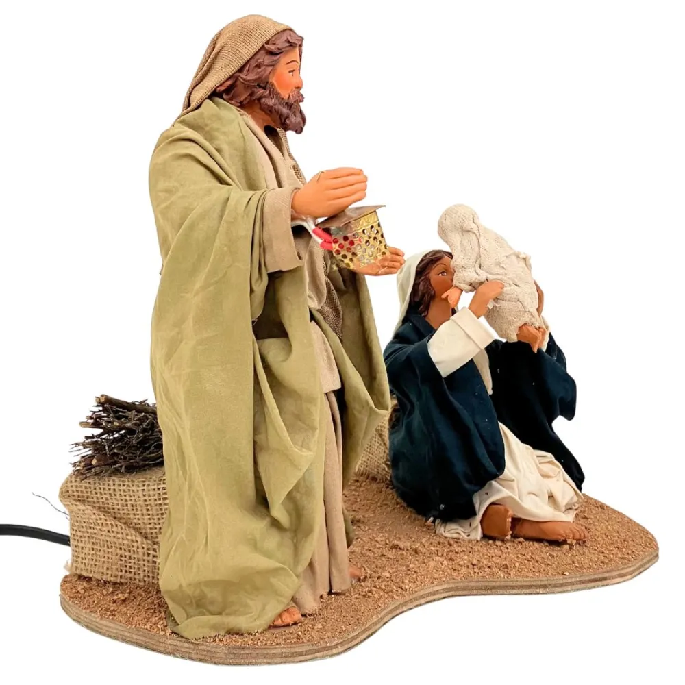 Animated 25 cm Terracotta Nativity