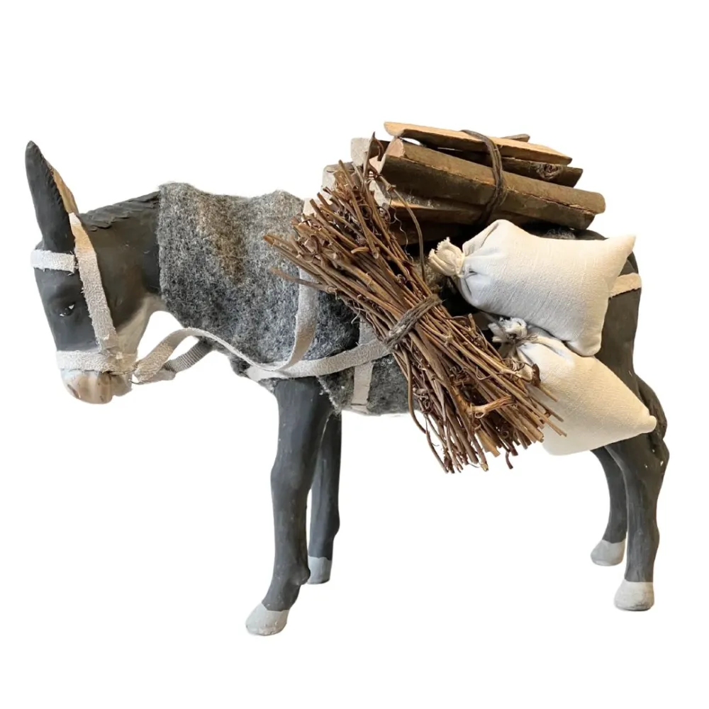 Animated Standing Terracotta Donkey for 25–30 cm Nativity Figures