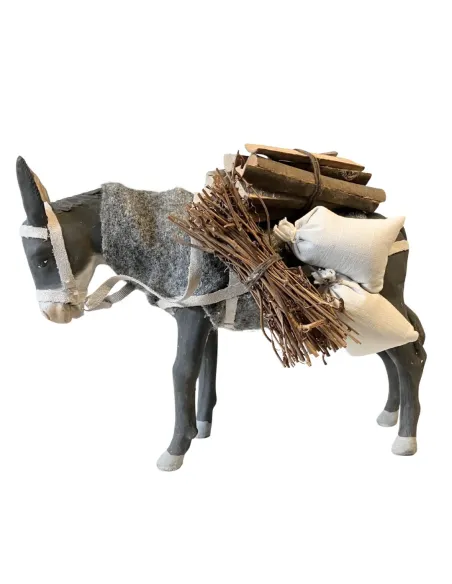 Asino in terracotta in piedi in movimento per statue da 25-30 cm