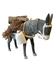 Asino in terracotta in piedi in movimento per statue da 25-30 cm