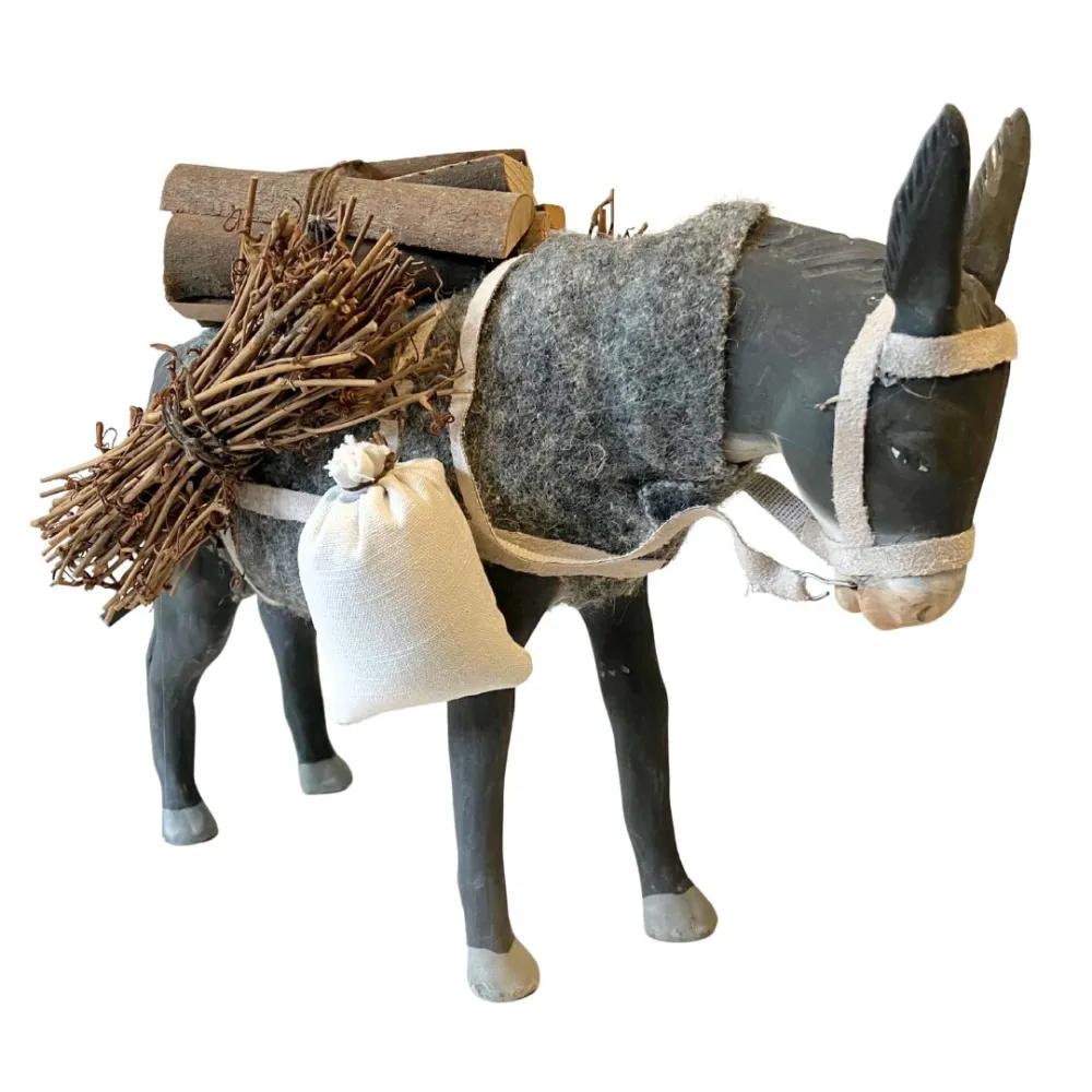 Animated Standing Terracotta Donkey for 25–30 cm Nativity Figures