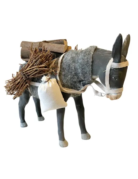 Asino in terracotta in piedi in movimento per statue da 25-30 cm