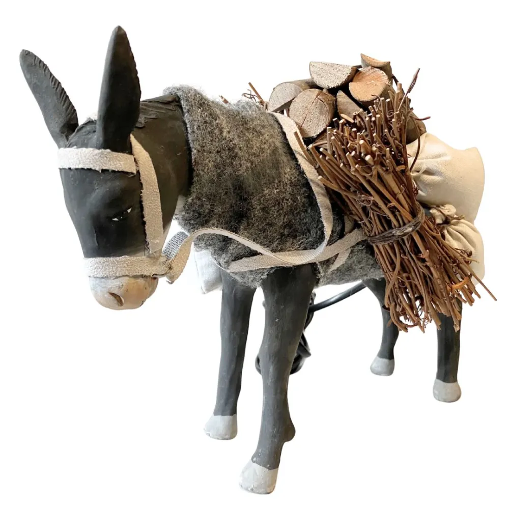 Animated Standing Terracotta Donkey for 25–30 cm Nativity Figures