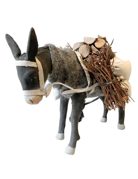 Asino in terracotta in piedi in movimento per statue da 25-30 cm