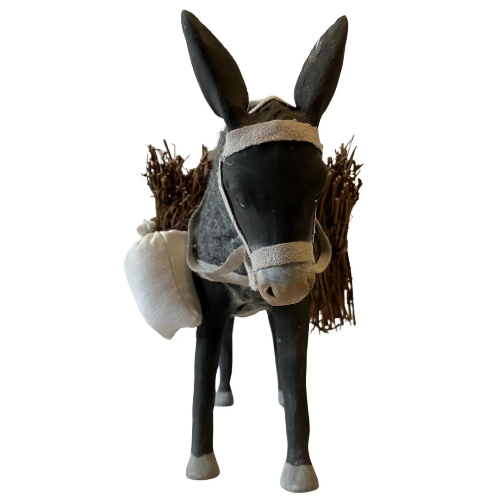 Animated Standing Terracotta Donkey for 25–30 cm Nativity Figures