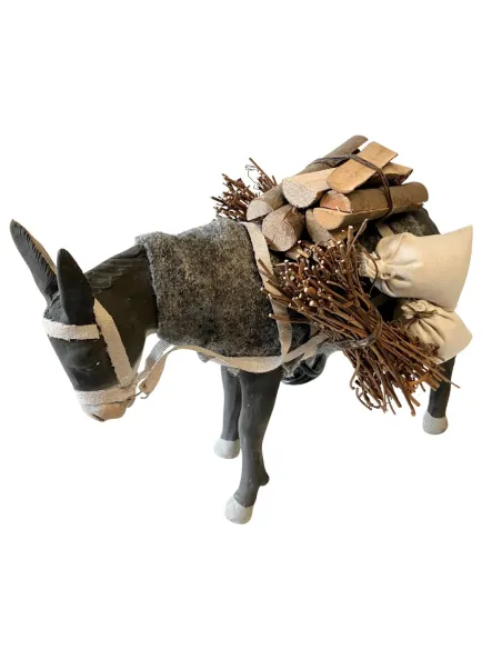 Asino in terracotta in piedi in movimento per statue da 25-30 cm