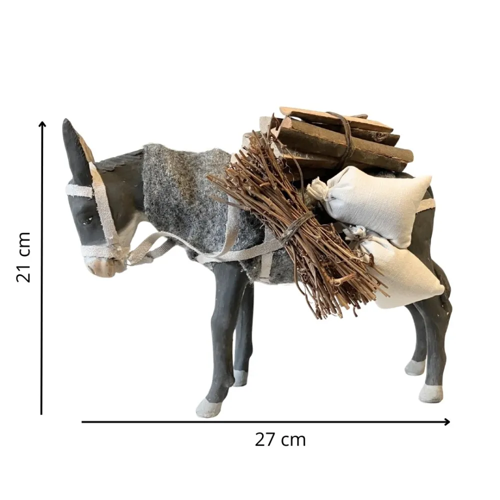 Animated Standing Terracotta Donkey for 25–30 cm Nativity Figures