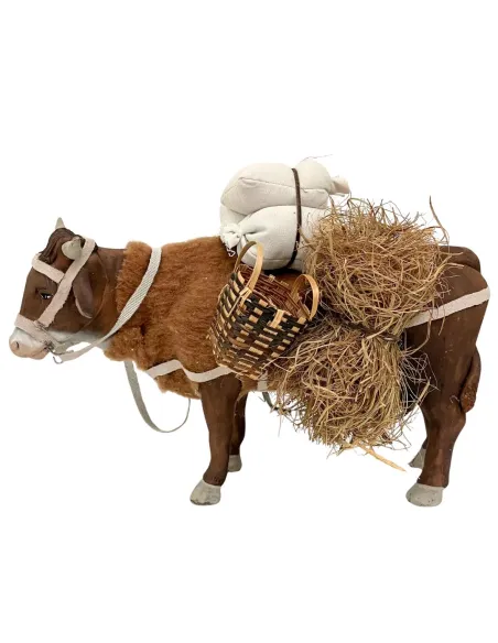 Bue in terracotta in piedi in movimento per statue da 25-30 cm