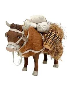 Bue in terracotta in piedi in movimento per statue da 25-30 cm