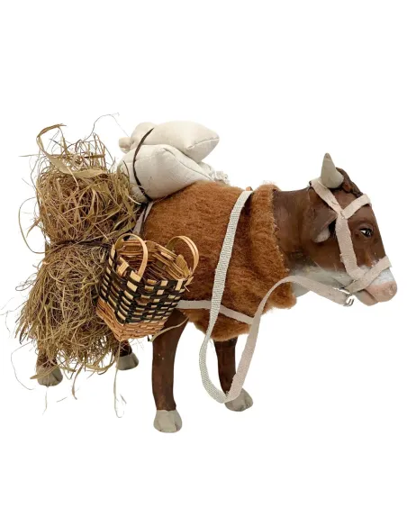 Bue in terracotta in piedi in movimento per statue da 25-30 cm