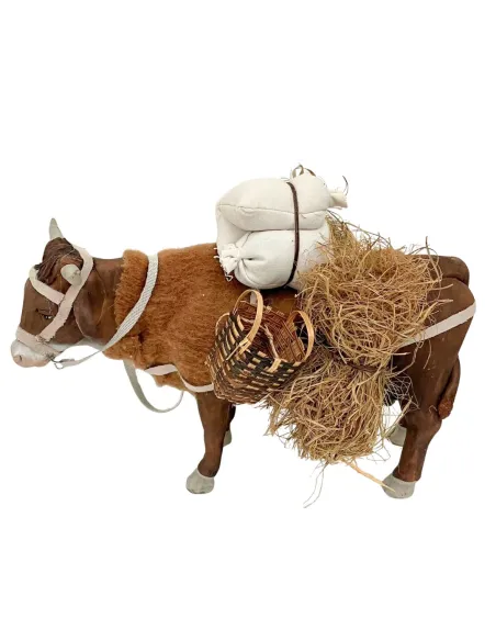 Bue in terracotta in piedi in movimento per statue da 25-30 cm