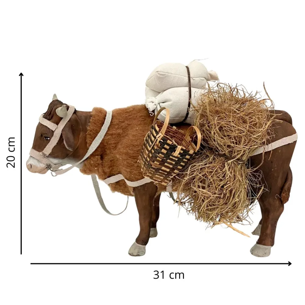Animated Standing Terracotta Ox for 25–30 cm Nativity Figures