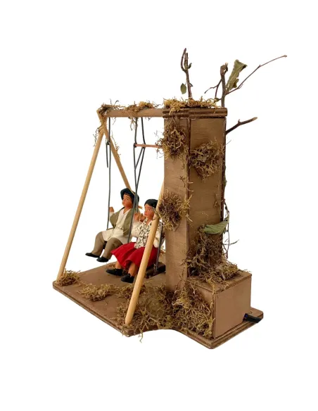 Animated Terracotta Children on a Swing for 25–30 cm Nativity Figures