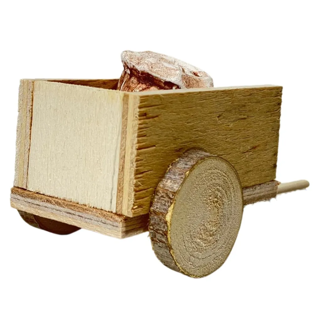Wooden Cart with Plaster Sacks for 8 cm Nativity Figures