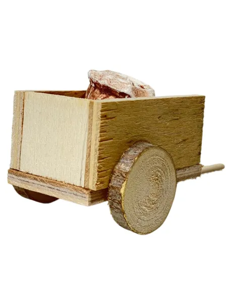 Wooden Cart with Plaster Sacks for 8 cm Nativity Figures