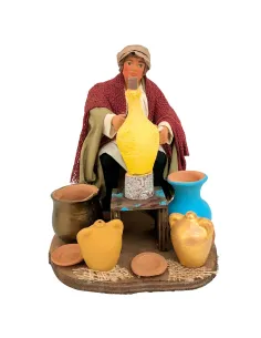 Animated Terracotta Potter Painting a Vase - 25 cm 2